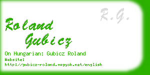 roland gubicz business card